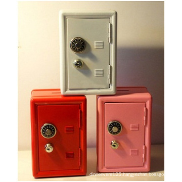 Mini Safe Modelling Piggy Bank, Metal Key Password Boxes Savings for Gift